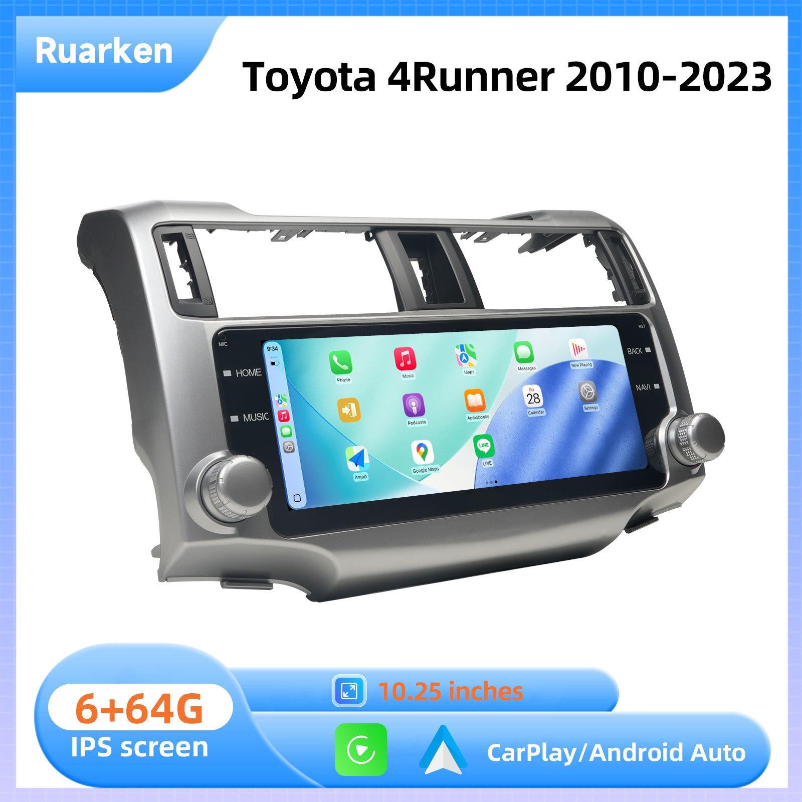 Ruarken  Android 13 Car Stereo for Toyota 4Runner 2010-2023 WiFi CPS 256GB